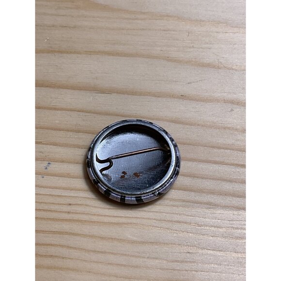 Vintage Lack Basket Weave Metal Button - Picture 2 of 3